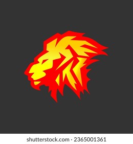 This is a vector logo design illustration of a lion's head 