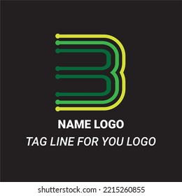 This is a vector logo design image characterized by letters and colored stripes on a black background. This image can be used as company logo, brand logo, etc.