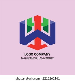 This is a vector logo design with a three-dimensional theme with colors. This design can be used as a company logo, brand, event and others