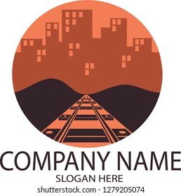 this vector logo for industry, train, estate, and etc