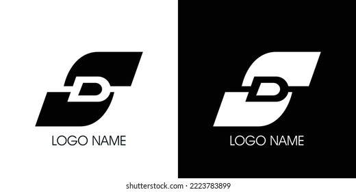 This vector logo with the letters D and S or S and D in black and white is suitable for brand and business needs
