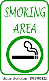 This vector logo is a smoking area logo with a characteristic green color which means allowed or entered.