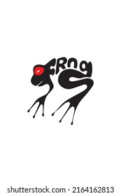 this is a vector logo with the word frog which is suitable for designing clothes, hats and wall decorations