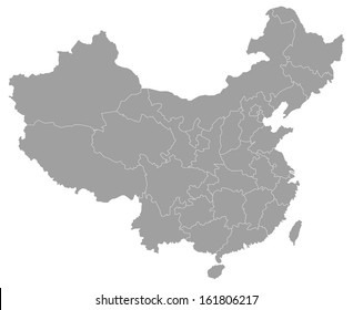This is a vector map of China.?Divided in the prefecture. - Shutterstock ID 161806217