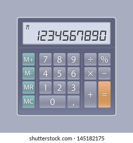 This vector minimalist illustration of a calculator is ideal for usage for user interface or as a web-element of any site. You can easy change the color of any object to which you need.