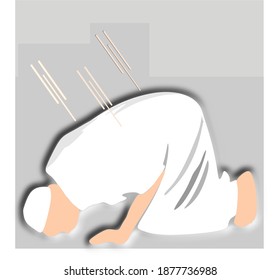 This Vector Muslim Praying Prostration Position Stock Vector (Royalty ...