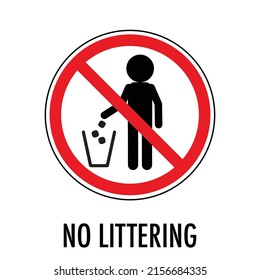 This Vector No Littering Icon Stock Vector (Royalty Free) 2156684335 ...