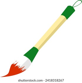 This is a vector painting brush with red ink