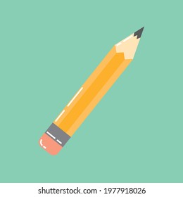 This is a vector of pencil. This pencil has a sharp tip and comes with an eraser at the other end.