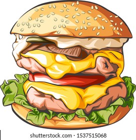 This vector perfect for commercial your product. Burger shop template, Hotdog shop, etc. Or for pamphlet, banner, poster etc.