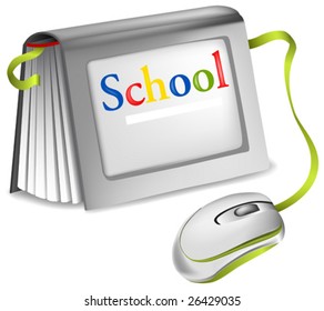 This vector picture represents a concept of navigable e-book
