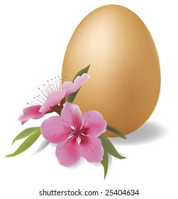 This vector picture represents a egg with peach flower (good for easter)