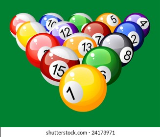 This vector picture represents a numbered balls