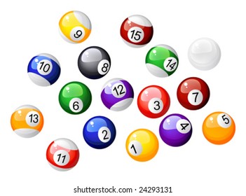 This vector picture represents a numbered balls of billiard