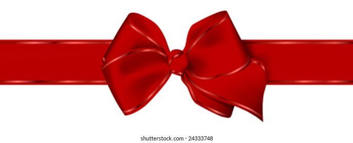 This vector picture represents a red bow for christmas present or valentine day