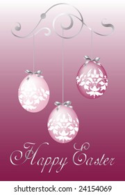 This vector picture represents a rose easter eggs