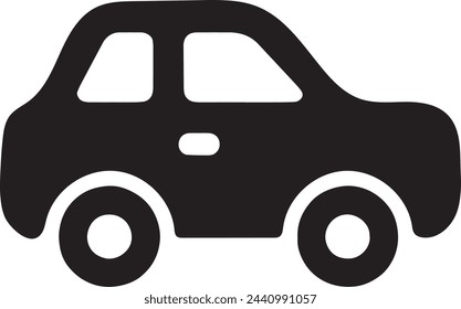 This vector portrays a  car emoji with a minimalist and modern design, set against a clean, white background.