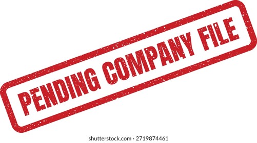 This vector portrays a distressed rubber stamp with "PENDING COMPANY FILE" text, ideal for corporate document management and record keeping.
