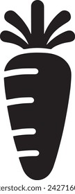 This vector presents a stylized, minimalist icon of a carrot.