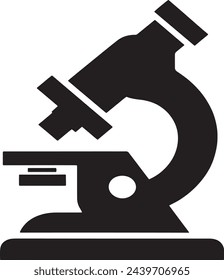 This vector presents a stylized version of a microscope, symbolizing scientific research, exploration, discovery, and the pursuit of knowledge in the fields of biology, chemistry, and medicine.