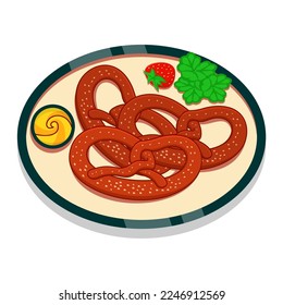 Esta ilustración vectorial pretzel es perfecta para cualquier proyecto relacionado con el hornear, el snacking o la cocina alemana