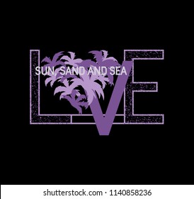This vector print is for t-shirt. Graphic design  for screen-printing press in typography. There is a stylized word and slogan. Can be used for denim and knitwear clothes in fashion.