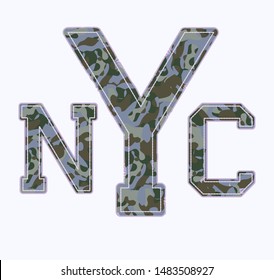 This vector print is for t-shirt. Graphic design  for screen-printing press in typography. New York City is a stylized. Can be used for denim and knitwear clothes in fashion, label, card.