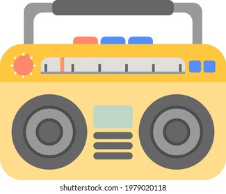 This is a vector of retro radio. You can assume this object as music player, speaker, etc.