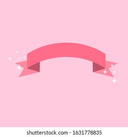This is vector ribbon with flowers isolated on pink background. Could be used for flyers, banners, postcards, holidays decorations.