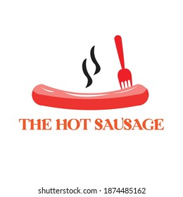 This is a vector sausage image, food category logo