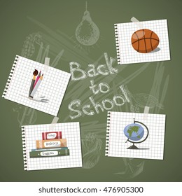 This is vector set with different school icons