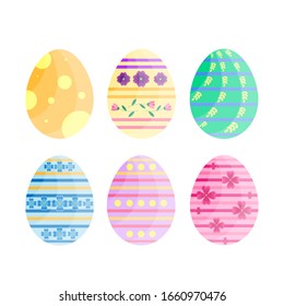 This is a vector set of Easter eggs isolated on a white background.