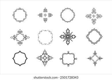 This vector set features a collection of elegant floral Victorian frames in oval, corner, and round shapes. Ideal for adding a vintage touch to invitations, scrapbooks, and creative projects.