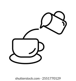 This vector set includes a series of coffee-themed icons created in a clean, minimalist line art style. The collection features ten different icons