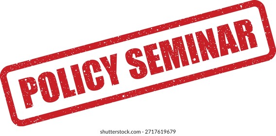 Este Vector muestra un sello de goma rojo afligido que indica "Seminario de políticas". Excelente para promover eventos educativos, talleres o sesiones de capacitación.
