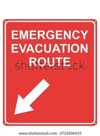 This vector shows a red safety sign with the words 