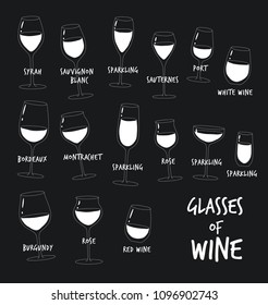 Se trata de botellas de silueta de Vector y copas de vino que puede utilizar en el menú, en la tienda, en el bar, la tarjeta de vino o pegatinas.