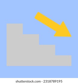 Este es un vector de una escalera con una flecha por encima.
