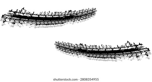 THIS VECTOR IS SUITABLE FOR WEBSITES PRESENTATIONS, ADVERTISING, SPORT DSN. ABSTRACT HAND-DRAWN GRUNGE LINES AND STROKE BORDERS IN MINIMALIST BLACK AND WHITE STYLE
