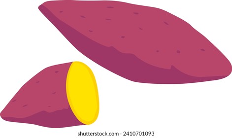 This is a vector sweet potato illustration