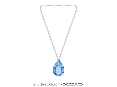 This is a vector topaz necklace illustration svg