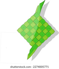 dies ist eine Vektorgrafik typisch indonesischer Lebensmittel auf Eid al-Fitr, der Name ist ketupat