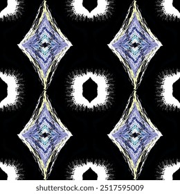 This vectors designed features a vibrant fabric pattern with diamond motifs on a colored background. adding visual complexity to the design. This type of pattern can be used on fabrics, home décor,