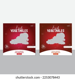 This is a vegetable menu banner social media post. Fully editable social media templates for promotions on the vegetable menu. Set of social media story and post frames. Layout design for marketing