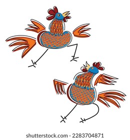 Diese Vektorgrafik Design Roaster Tanz .sehr lustig und frisch design.roaster, die immer glücklich aussehen, obwohl sie oft mit einander kämpfen.perfekt für Ihr Business-Logo.