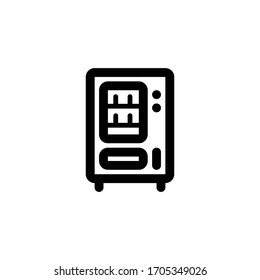 Este icono de Vending Machine está en el estilo de línea disponible para descargar como EPS 10