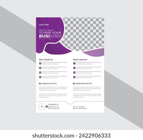 This vertical flyer template is modern and creative, and it's meant for an insurance company.