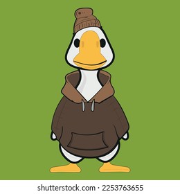 This is a very cute illustration of a duck wearing a hoodie.
This image is editable according to your needs.