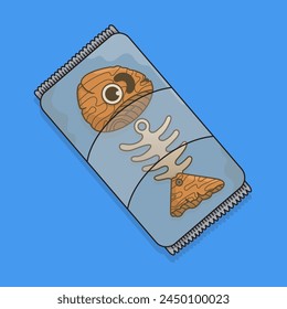 This is a very cute and kawai cartoon character fish toy illustration for t-shirt, sticker, or apparel merchandise. With modern pop style.