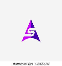 This is a very elegant "S" & "A" logo. combination with arrows